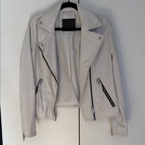 All Saints White Leather Jacket